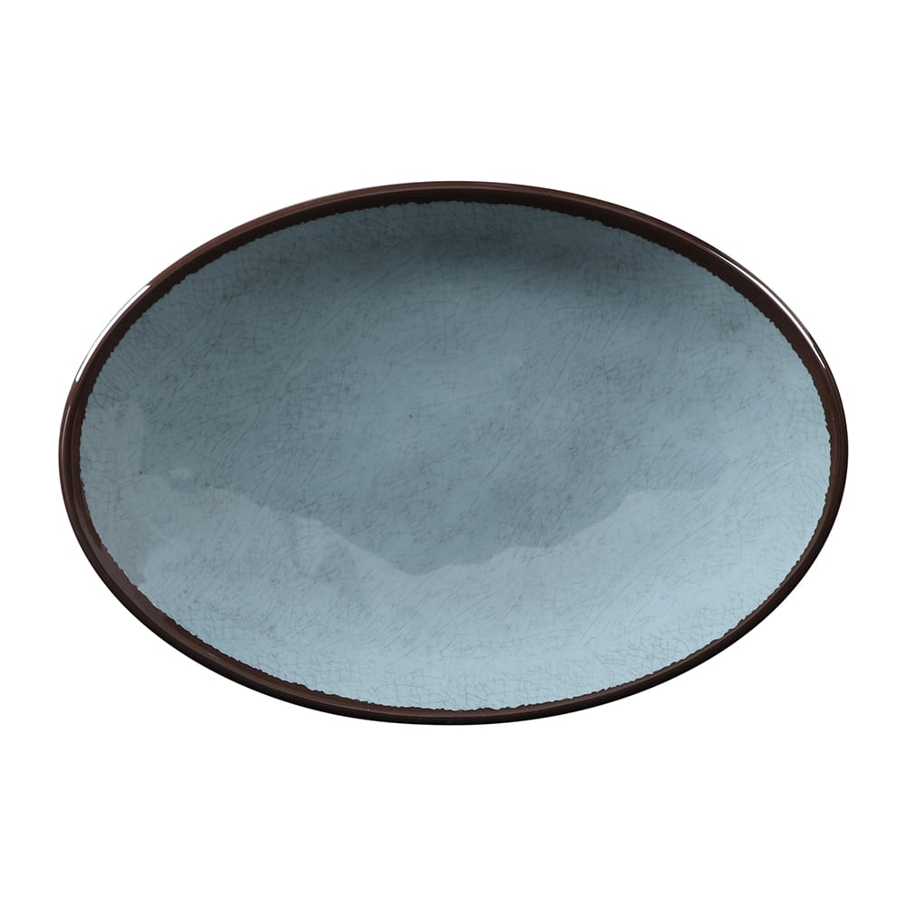 701-D8512OVMCB 12 1/2" x 8 1/2" Oval Melamine Salad Plate - Cameo Blue