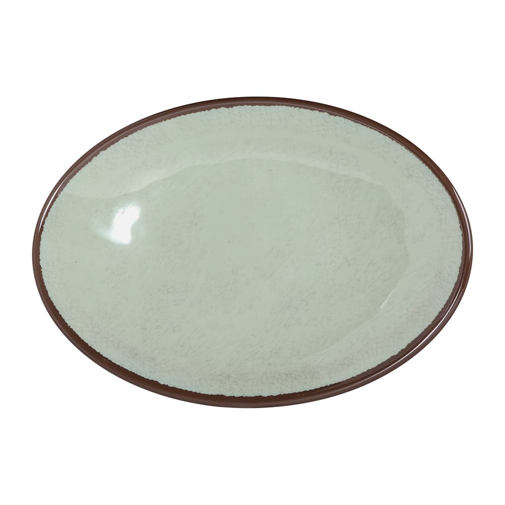 701-D8512OVMH 12 1/2" x 8 1/2" Oval Melamine Salad Plate - Hemlock