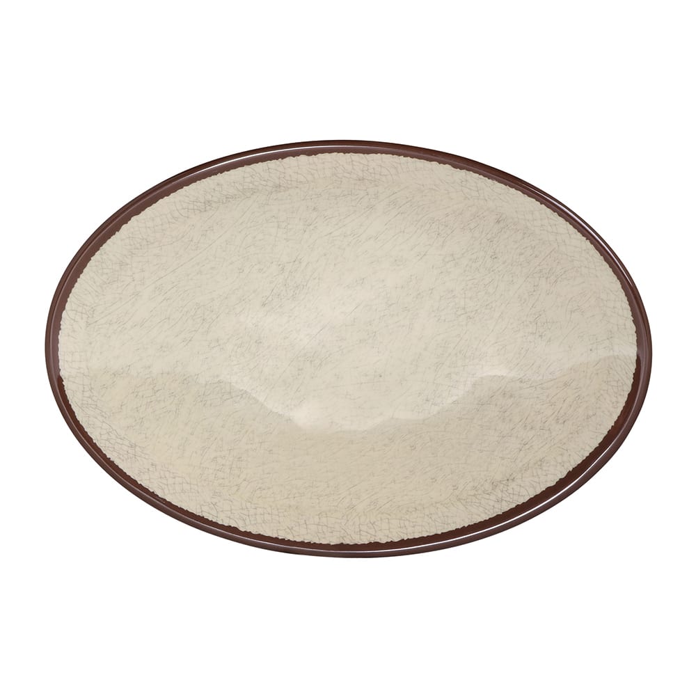 701-D8512OVMV 12 1/2" x 8 1/2" Oval Melamine Salad Plate - Vanilla