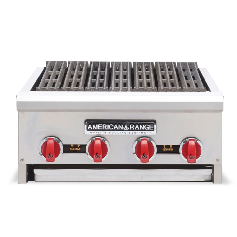 386-AERB24NG 24" Counter Charbroiler, Radiant Type, Full Width Grease Pan, Natural Gas