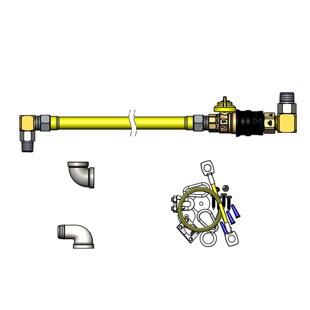 064-HG4D48GSK 48" Gas Connector Hose w/ Quick Disconnect & SwiveLink Fittings