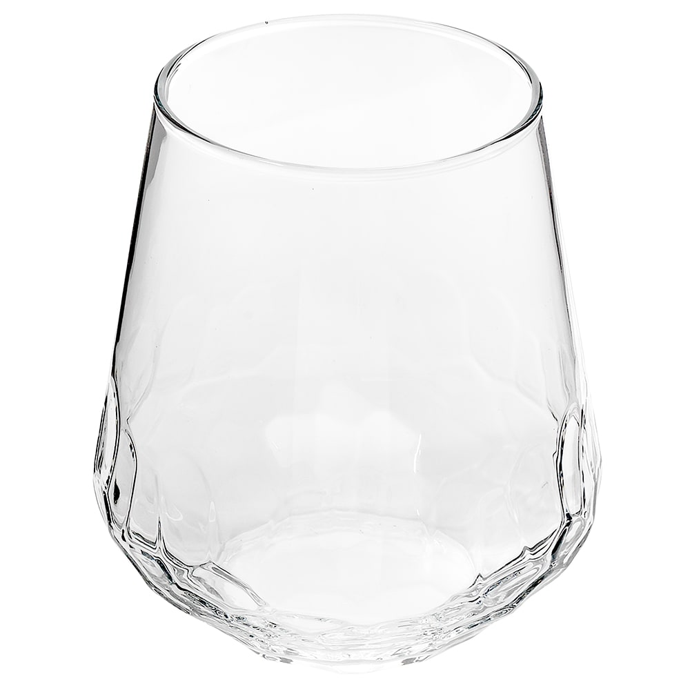 Libbey Hammered Base All-Purpose Stemless Wine Glass, 17.75-ounce, Set of 8