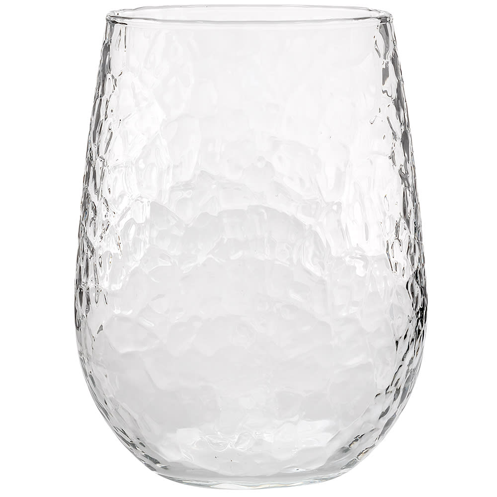 634-1082 17 oz Molten Hammered Stemless Glass