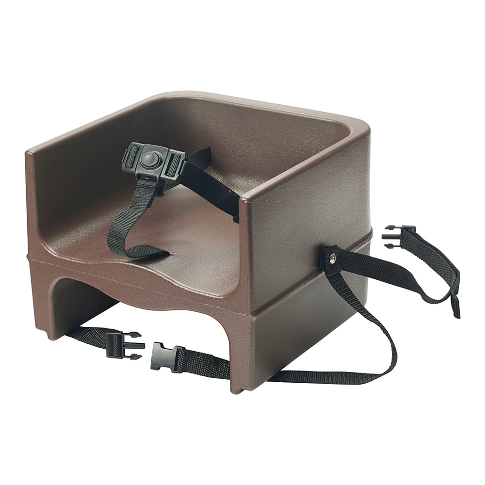 080-CHB1P Single Height Booster Seat w/ Safety Strap - Plastic, Brown