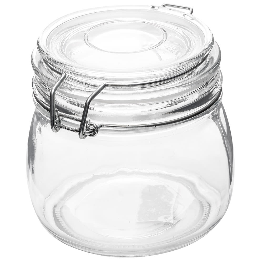 American Metalcraft (HMMJ4) 4 oz. Glass Mini Hinged Apothecary Jar