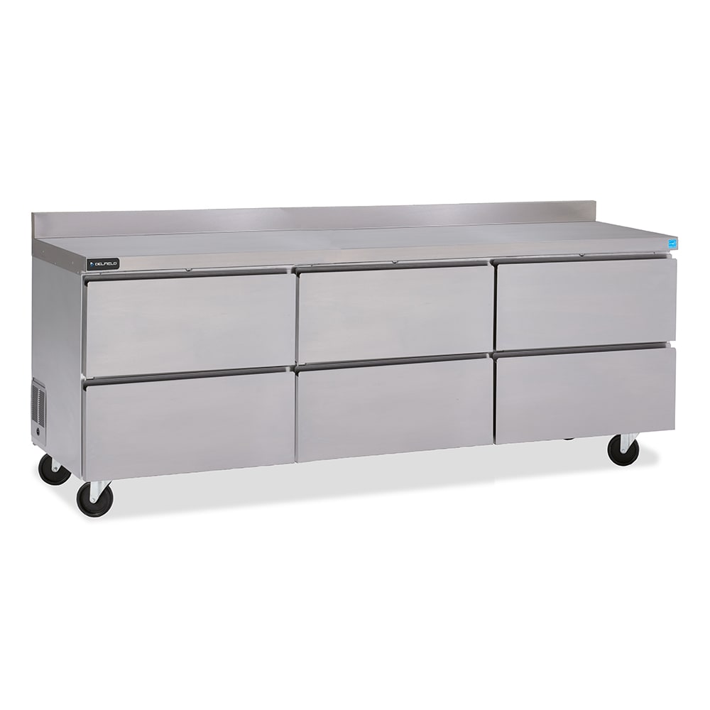 032-GUR72BPD 72" Worktop Refrigerator w/ (3) Sections & (6) Drawers, 115v