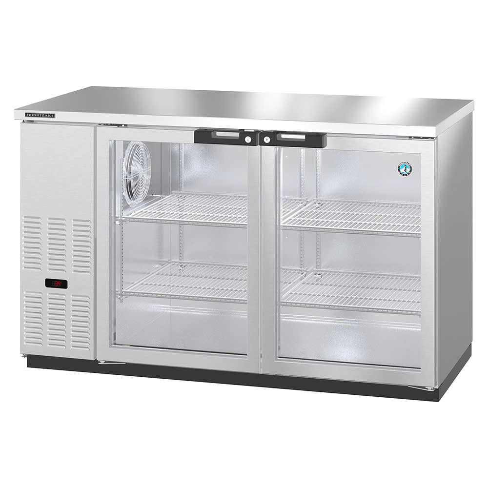 440-BB59GS 59 1/2" Bar Refrigerator - 2 Swinging Glass Doors, Stainless, 115v