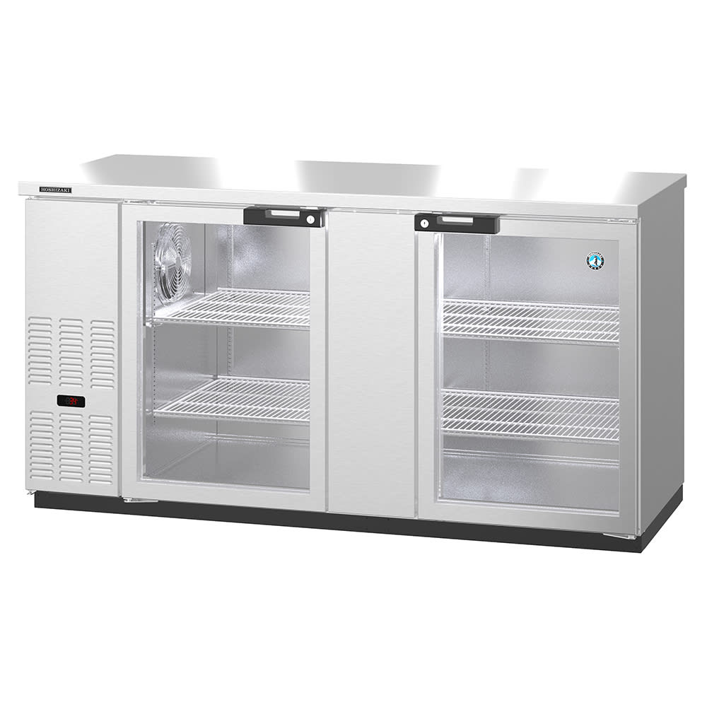 440-BB69GS 69 1/2" Bar Refrigerator - 2 Swinging Glass Doors, Stainless, 115v
