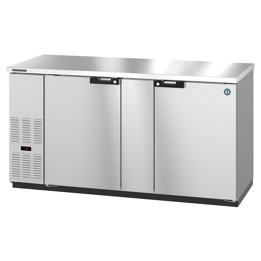 440-BB69S 69 1/2" Bar Refrigerator - 2 Swinging Solid Doors, Stainless, 115v