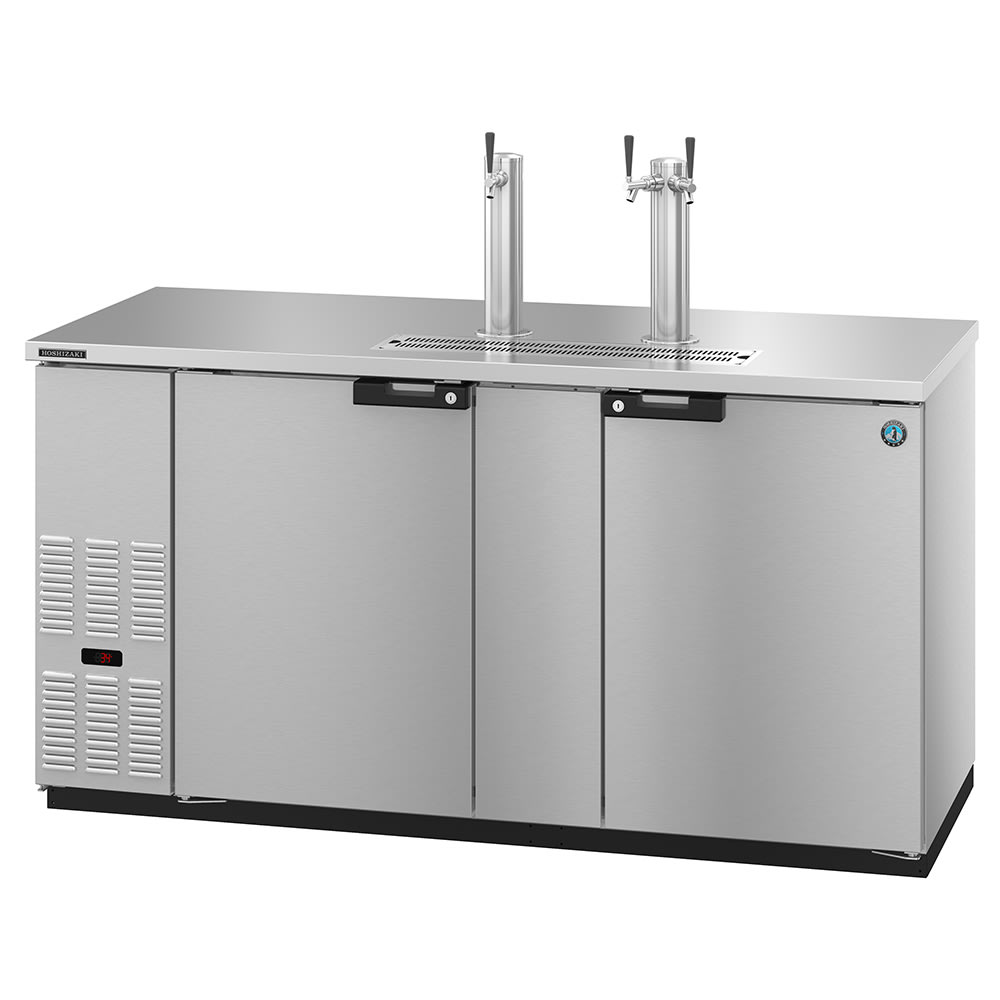 440-DD69S 69 1/2" Kegerator Beer Dispenser w/ (3) Keg Capacity - (2) Columns, Stainless, 115...
