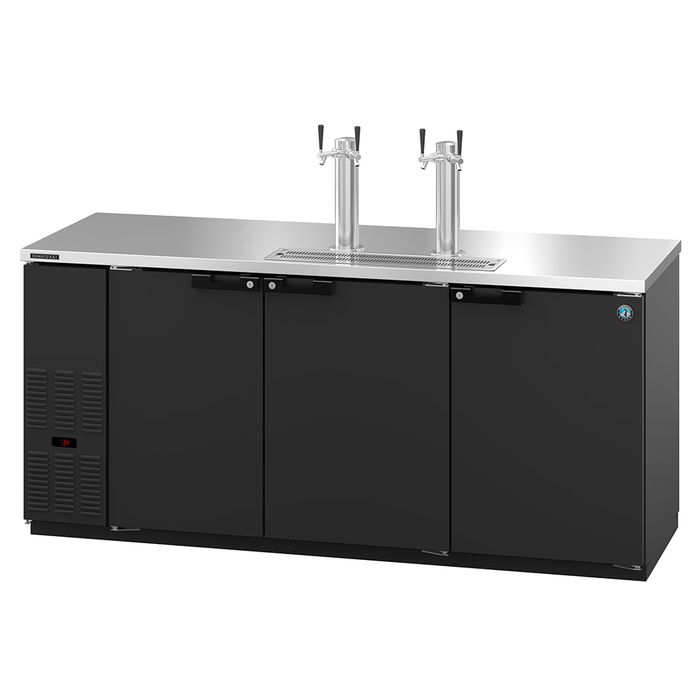 440-DD80 80" Kegerator Beer Dispenser w/ (4) Keg Capacity - (2) Columns, Black, 115v