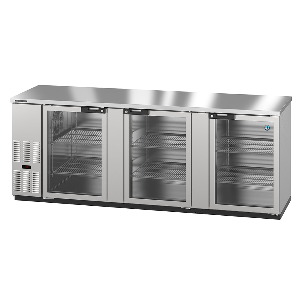440-BB95GS 95 1/2" Bar Refrigerator - 3 Swinging Glass Doors, Stainless, 115v