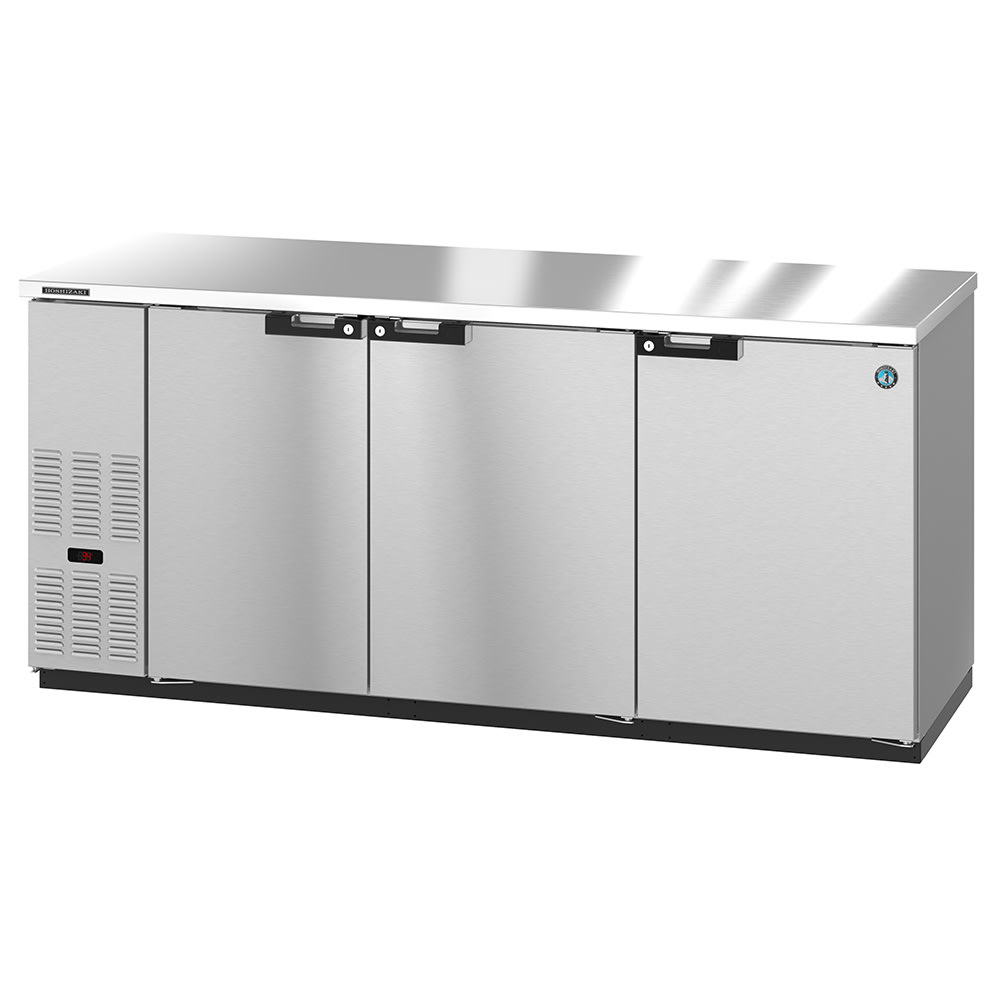 440-BB80S 80" Bar Refrigerator - 3 Swinging Solid Doors, Stainless, 115v