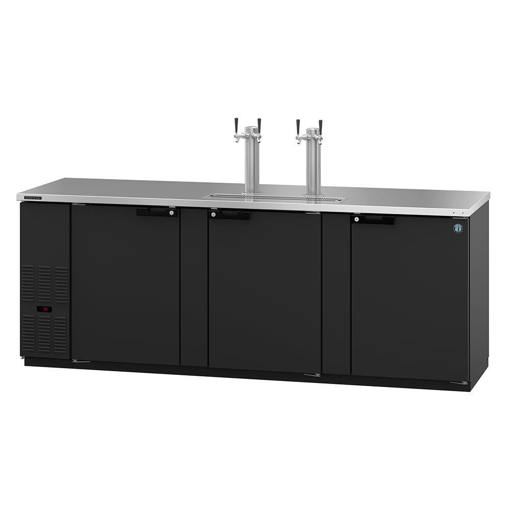 440-DD95 95 1/2" Kegerator Beer Dispenser w/ (5) Keg Capacity - (2) Columns, Black, 115v