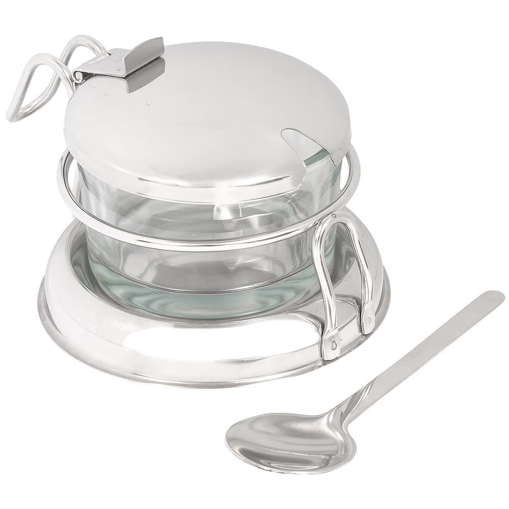 229-357 Round 6 oz Condiment Server - Clear/Silver