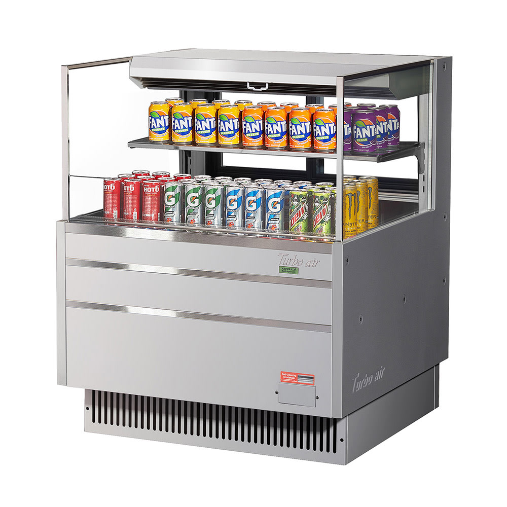 083-TOM36LUFDS2SN 34 3/4" Horizontal Open Air Cooler w/ (2) Levels, 115v