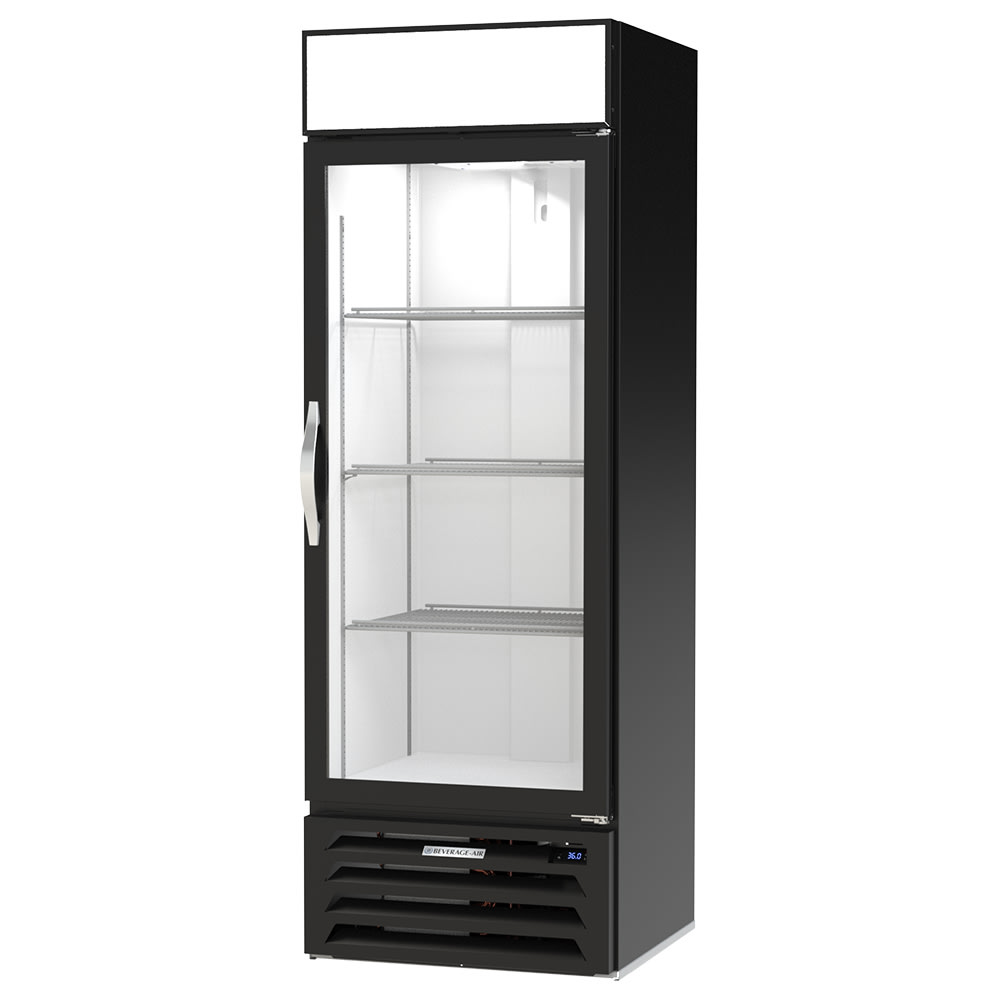 118-MMR19HC1B 27 1/4" MarketMax™ One Section Glass Door Merchandiser - (1) Right Hinge Door,...