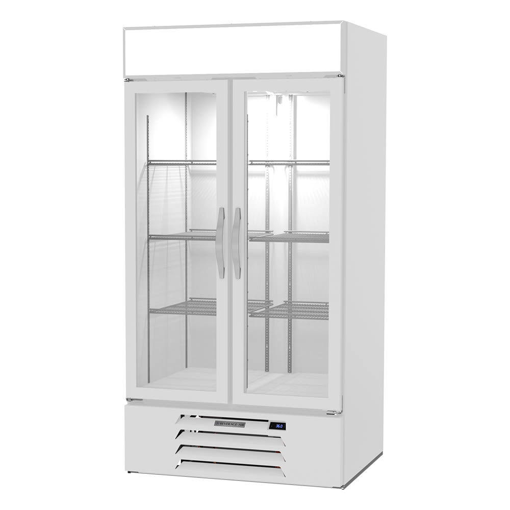 118-MMR35HC1W 39 1/2" MarketMax™ Two Section Glass Door Merchandiser - (2) Left/Right Hinge...