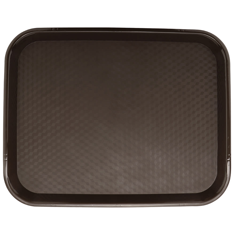 284-FT18BR Plastic Fast Food Tray - 17 1/2"L x 14"W, Brown