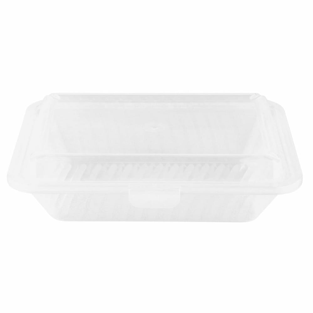 Get EC-21-CL Eco Clear Polypropylene 12 oz. Reusable Side-Dish/Large Sauce Cup with Hinged Lid - 24/Case