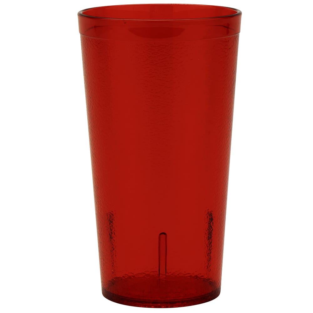 284-66166R 16 oz Red Textured Plastic Tumbler