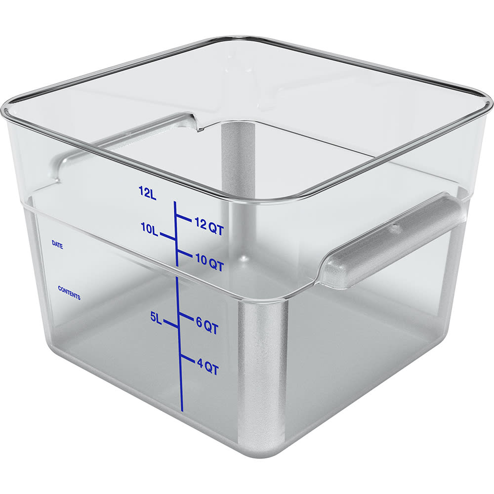 Carlisle 1195407 12 qt Square Food Storage Container - Clear