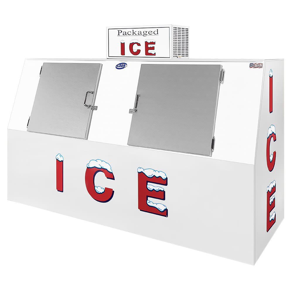 Leer, Inc. L075SCSP 96" Outdoor Slanted Ice Merchandiser w/ (185) 10 lb Bag Capacity - Solid Doors, 115v