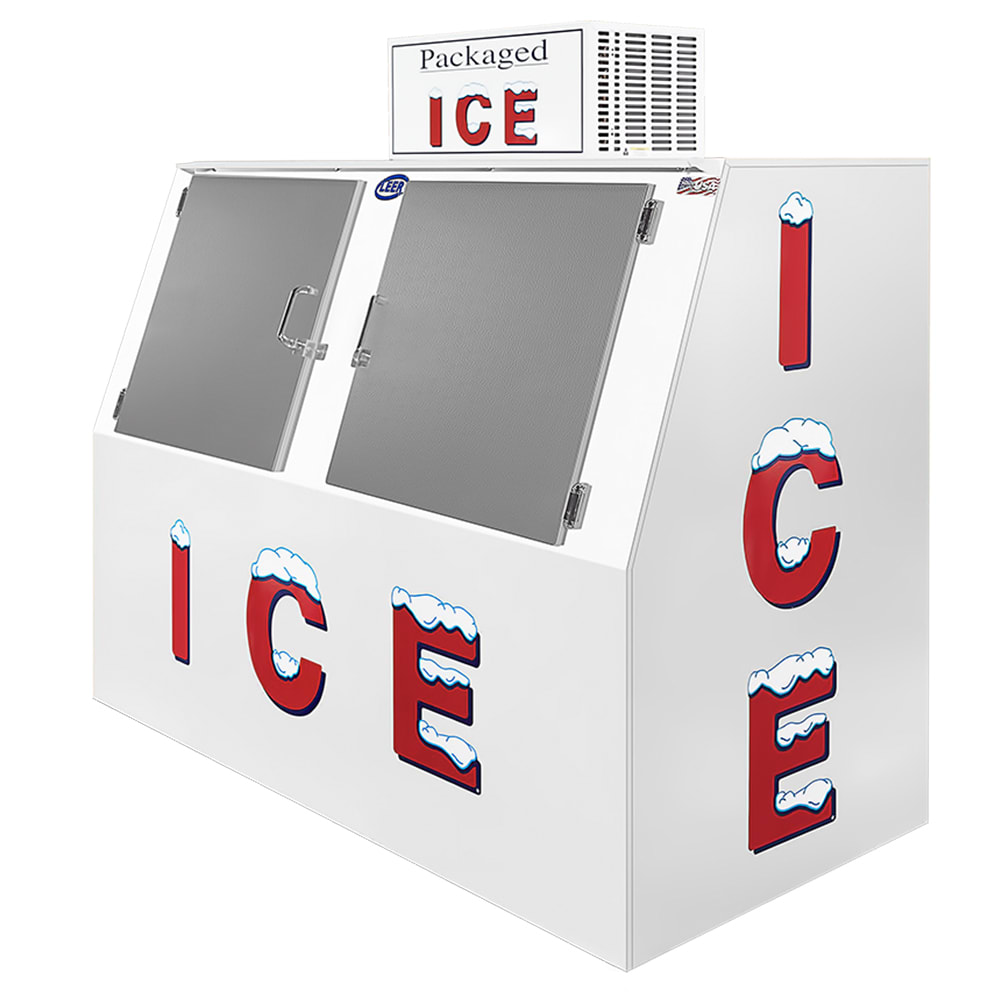 Ice Bag Merchandiser  Leer L100AS 2-Door Outdoor Ice Bag Freezer