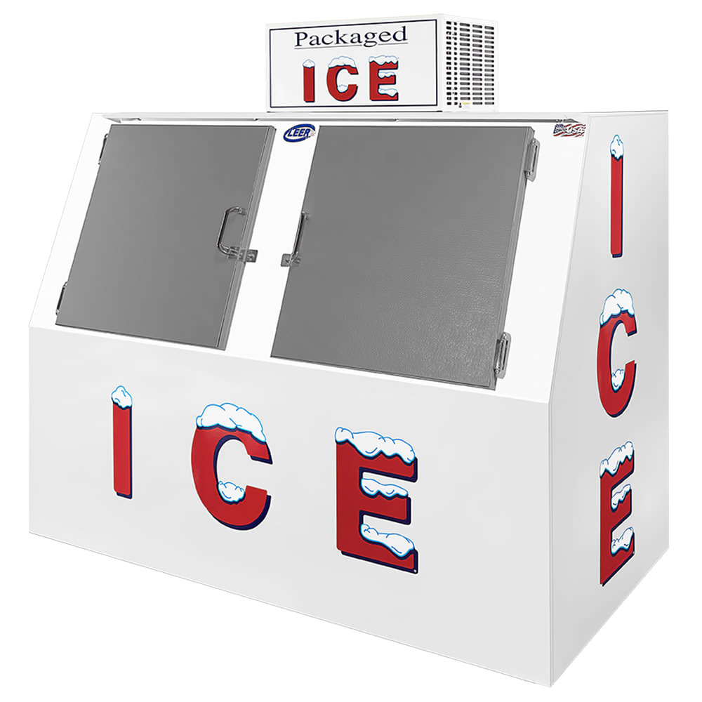 Leer, Inc. L060SCSP 73" Outdoor Slanted Ice Merchandiser w/ (150) 10 lb Bag Capacity - Solid Doors, 115v