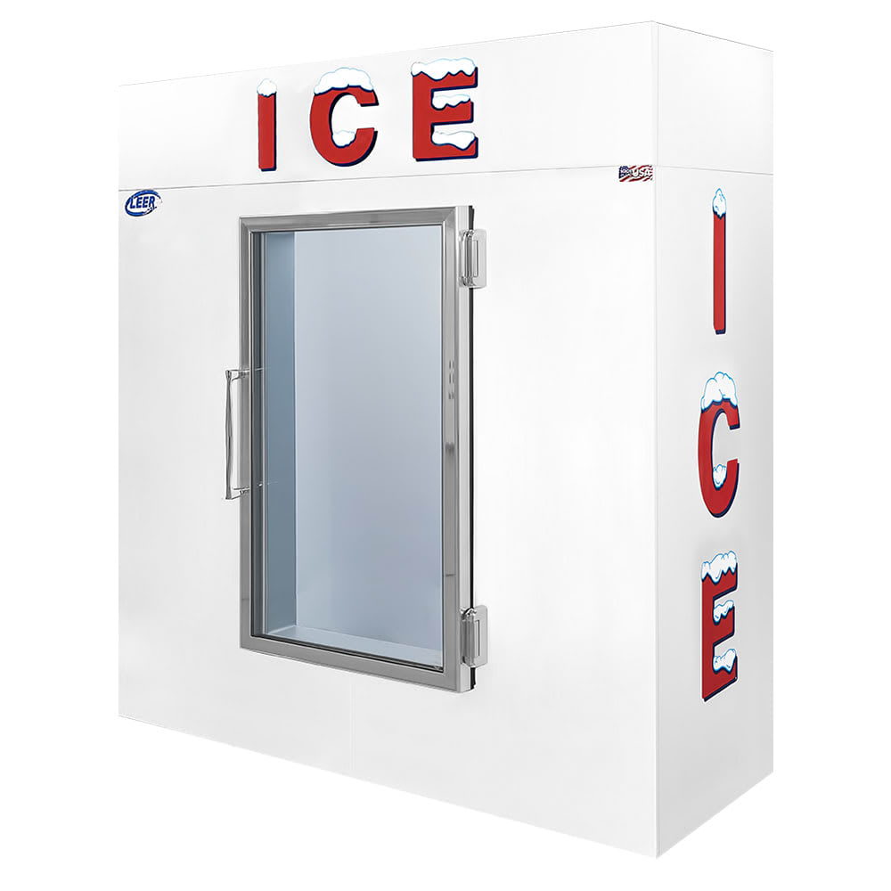 Leer, Inc. L065UAGP 64" Indoor Ice Merchandiser w/ (130) 10 lb Bag Capacity - White, 115v