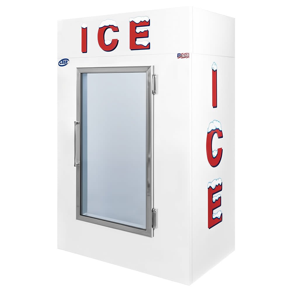 Leer, Inc. L040UCGP 50 1/2" Indoor Ice Merchandiser w/ (100) 10 lb Bag Capacity - Glass Doors, 115v