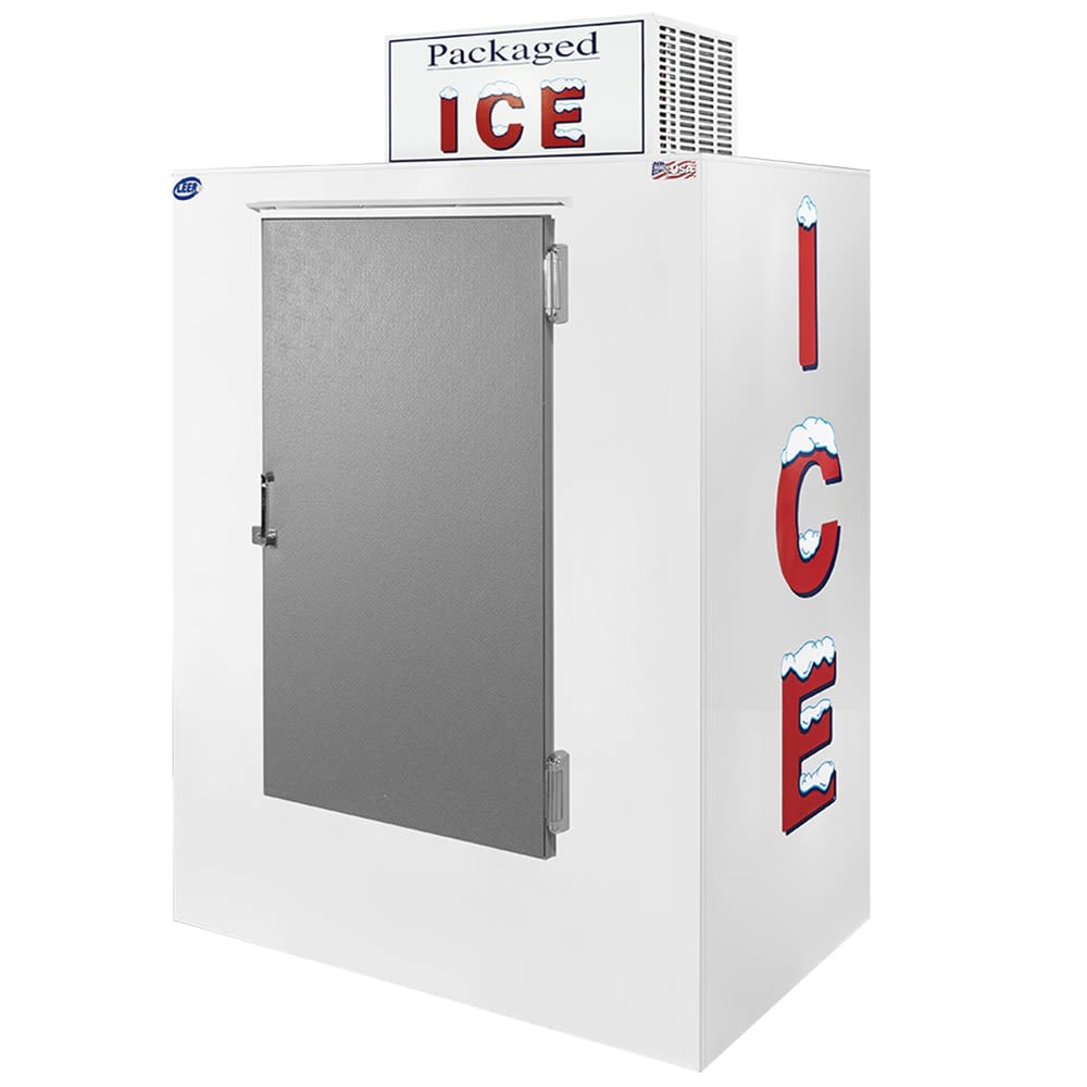 Leer, Inc. L040UCSP 50 1/2" Outdoor Ice Merchandiser w/ (100) 10 lb Bag Capacity - Solid Doors, 115v