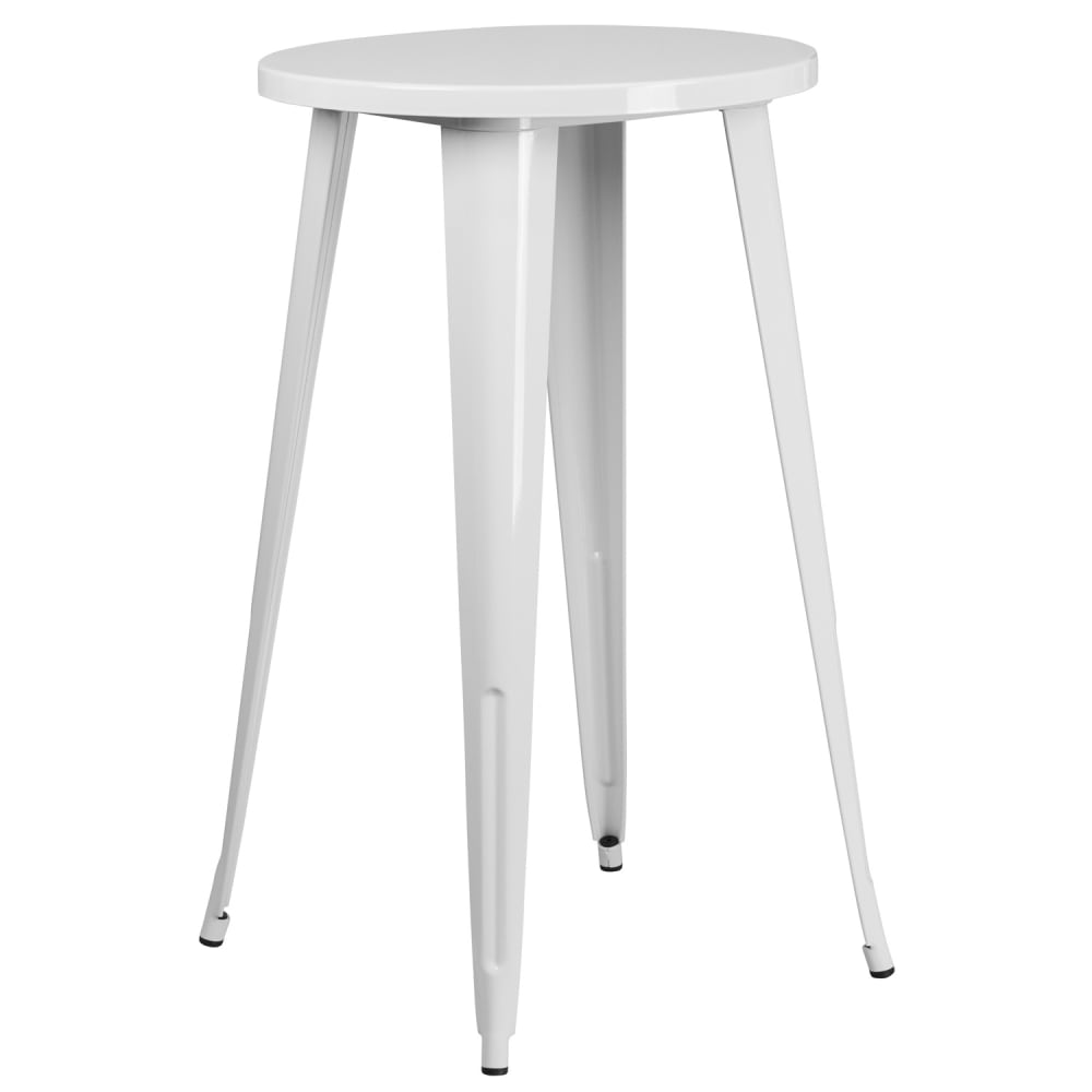 916-CH5108040WH 24" Round Bar Height Table - White Steel Top, Steel Base