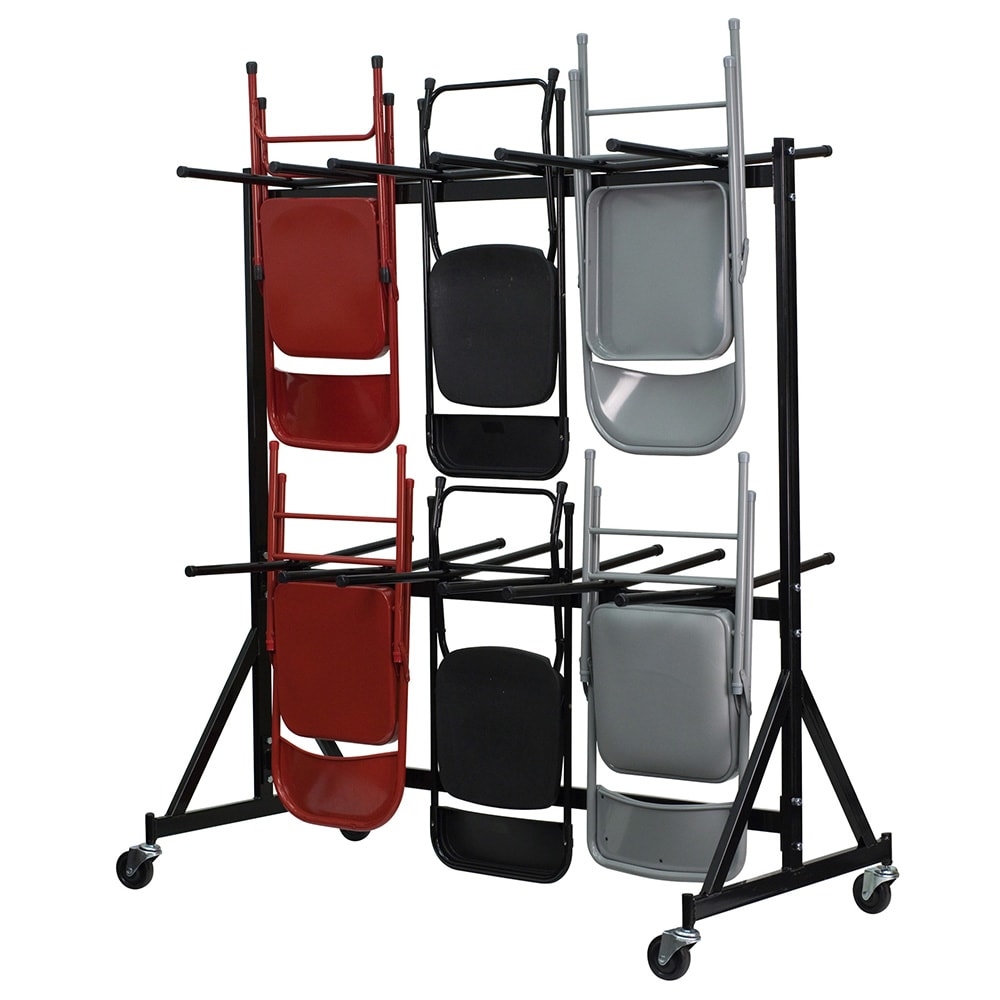 916-NGFCDOLLY Hanging Folding Chair Truck w/ (84) Chair Capacity - Steel, Black