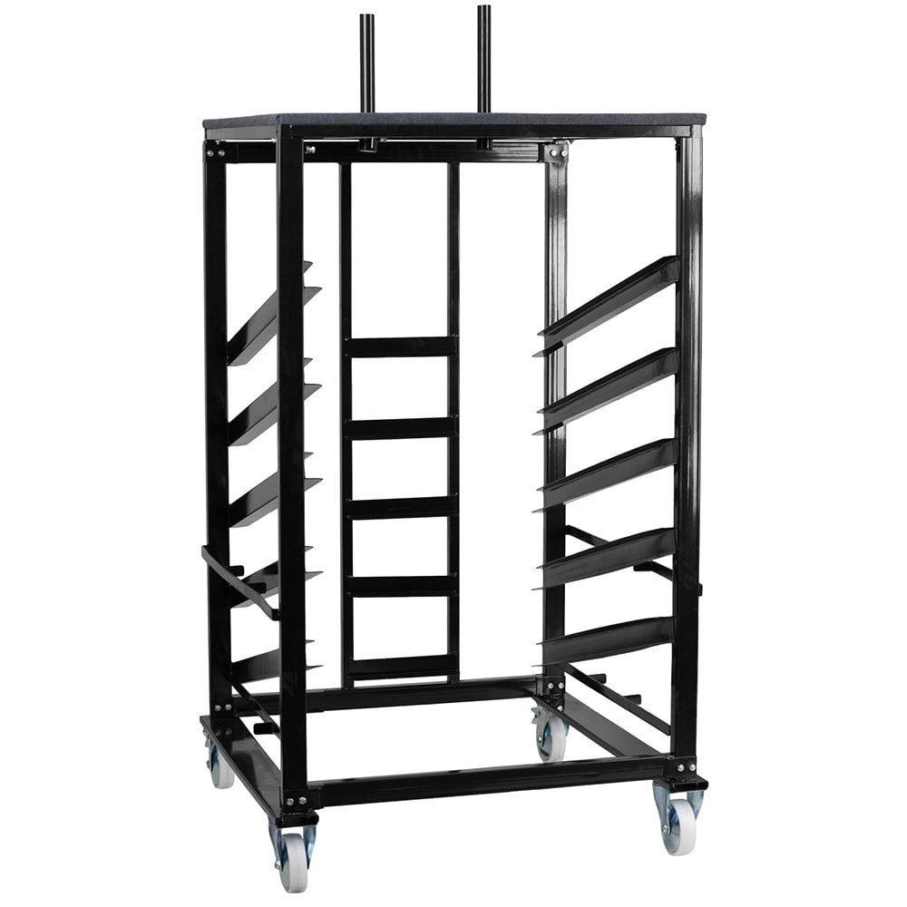 916-XA30COTADY Cocktail Table Dolly w/ (10) 30" Round Table Capacity - Steel, Black