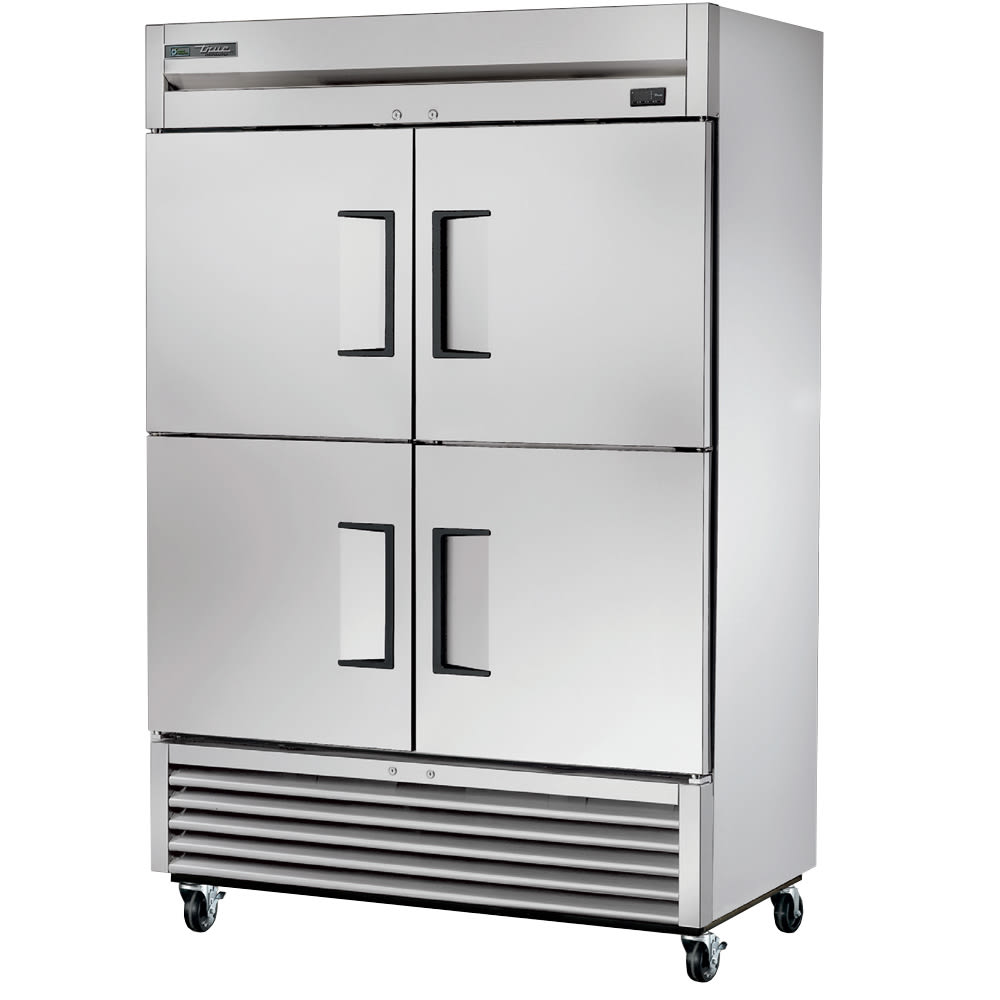 598-T494 54 1/10" Two Section Reach In Refrigerator, 4 Left/Right Hinge Solid Doors, 115v