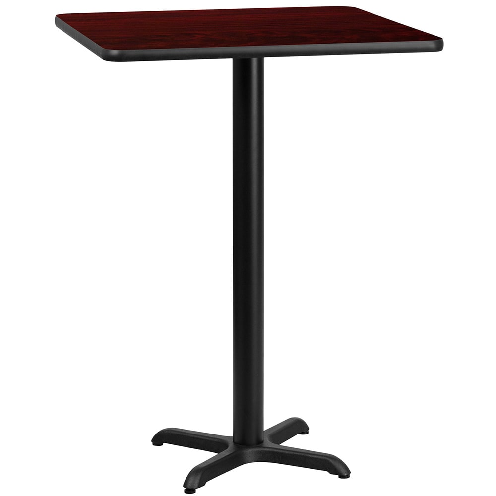 916-XMTB3030T2222B 30" Square Bar Height Table - Mahogany Laminate Top, Cast Iron Base