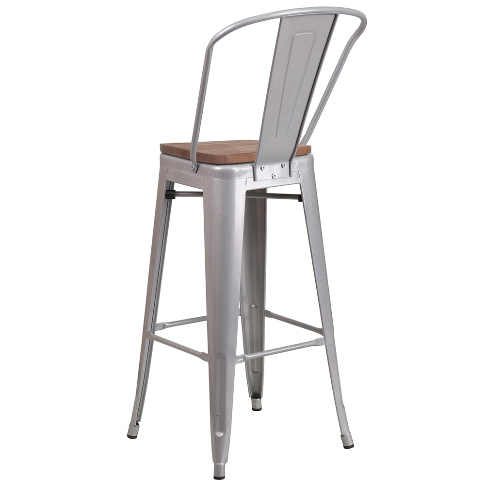 欲しいの Flash Curved w/ Stool Bar CH-31320-30GB-SIL-WD-GG Furniture 管楽器・吹奏楽器