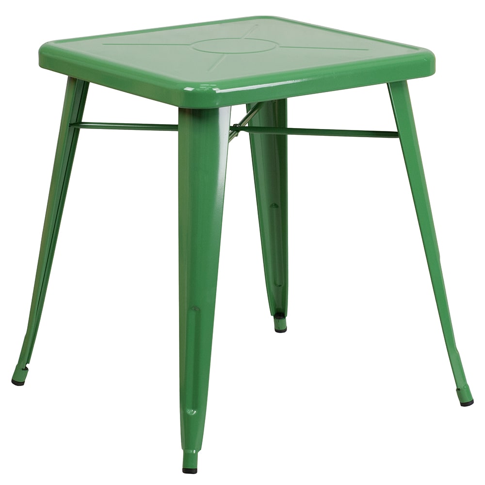 Flash Furniture CH-31330-29-GN-GG 23 3/4" Square Dining Height Table - Galvanized Steel, Green