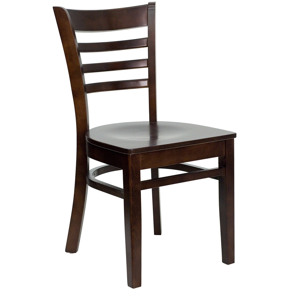 916-0005LADWAL Restaurant Chair w/ Ladder Back - Beechwood, Walnut Finish