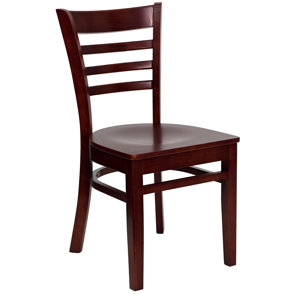 916-0005LADMAH Restaurant Chair w/ Ladder Back - Beechwood, Mahogany Finish
