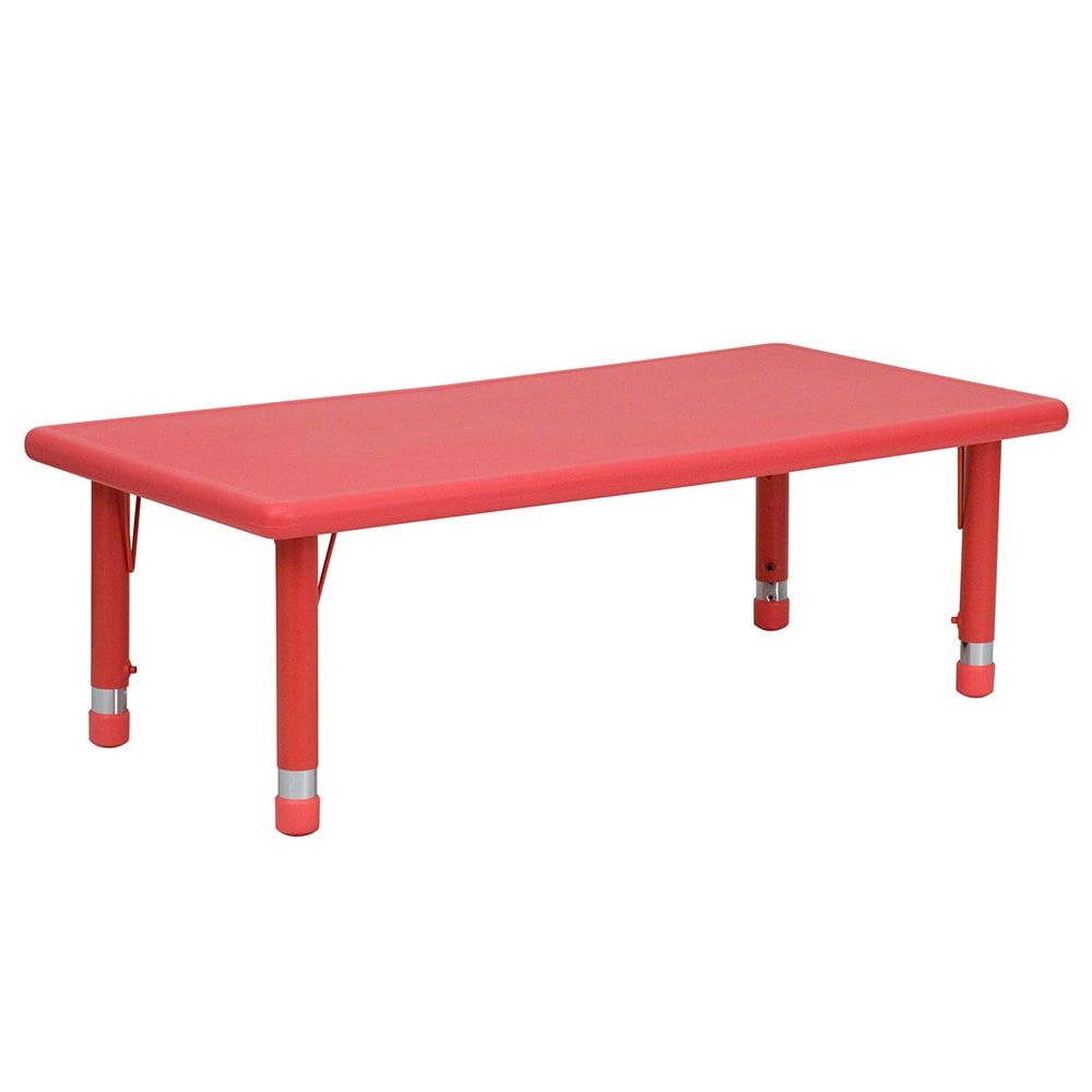 916-0012RCTTBLRED Rectangular Preschool Activity Table - 48"L x 24"W, Plastic Top, Red