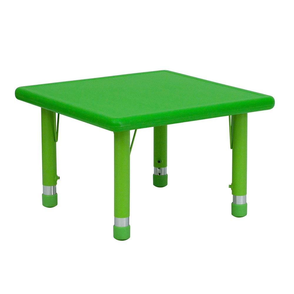 916-0022SQRTBLGRN 24" Square Preschool Activity Table - Plastic Top, Green
