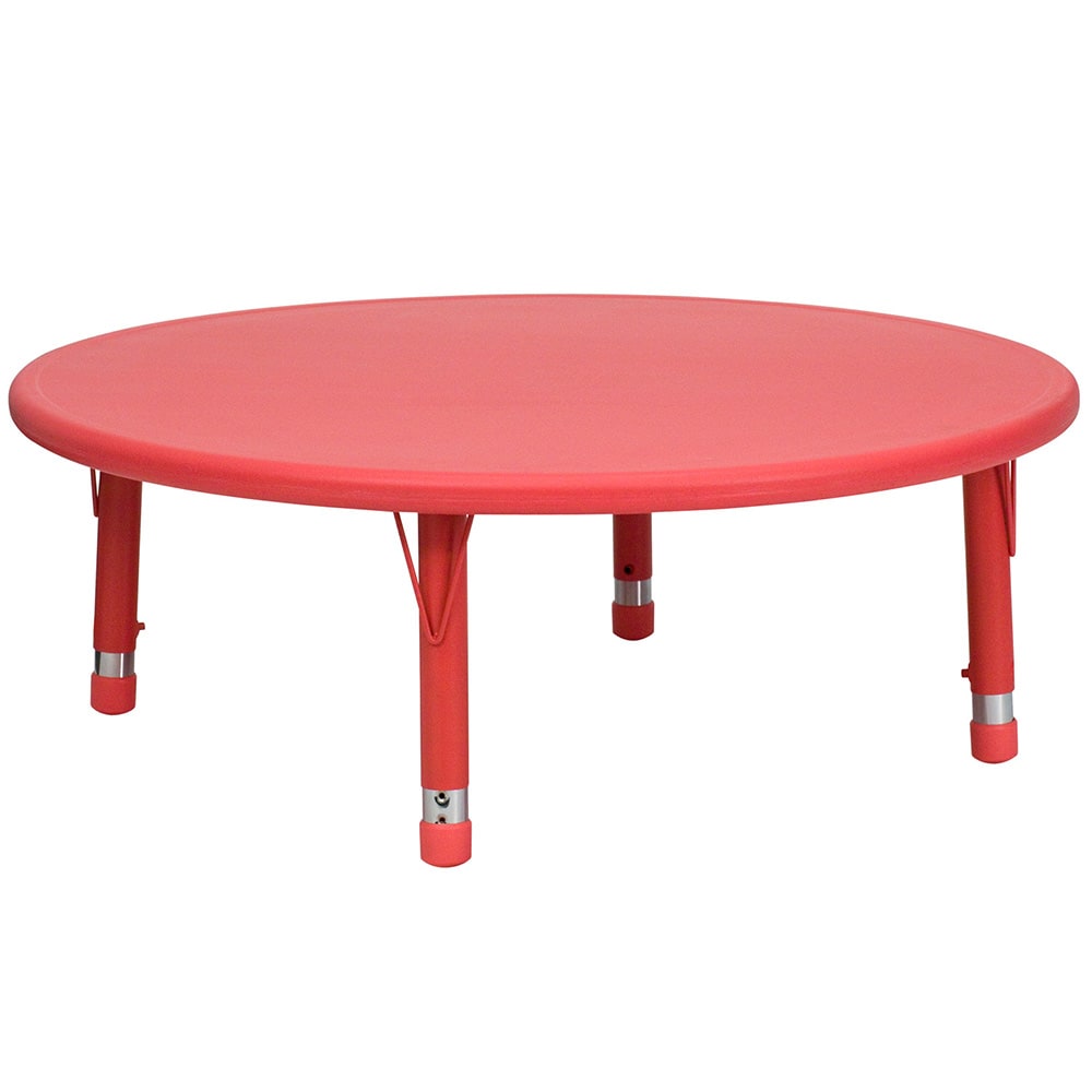 916-0052RTBLRED 45" Round Preschool Activity Table - Plastic Top, Red