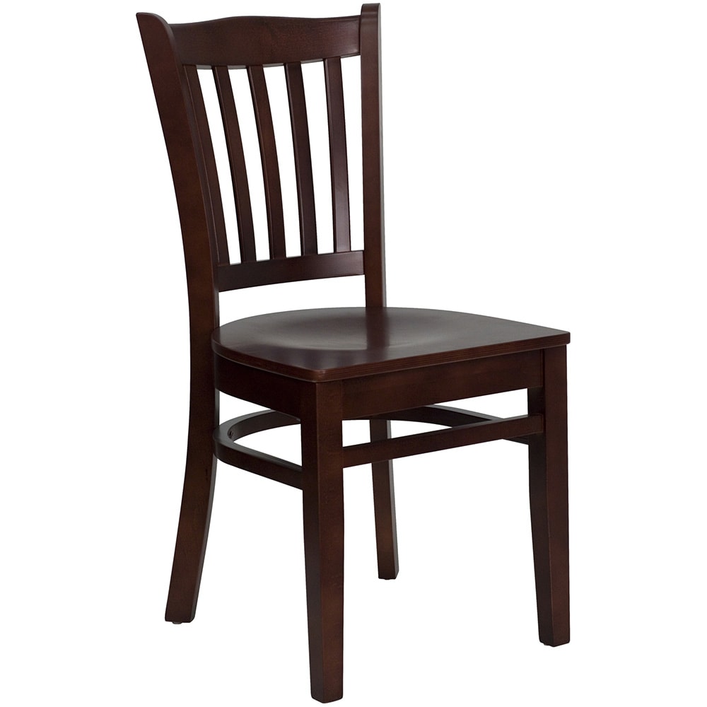916-0008VMAH Restaurant Chair w/ Vertical Slat Back - Beechwood, Mahogany Finish