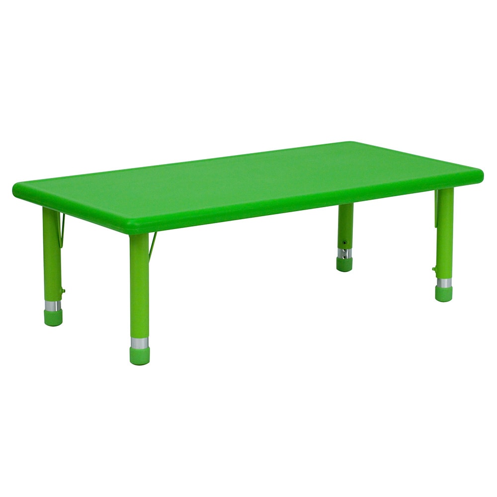916-0012RCTTBLGRN Rectangular Preschool Activity Table - 48"L x 24"W, Plastic Top, Gree...