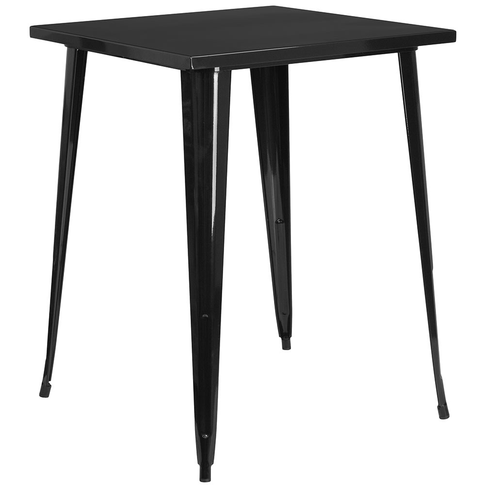 916-CH5104040BK 33 1/4" Square Bar Height Table - Black Steel Top, Steel Base