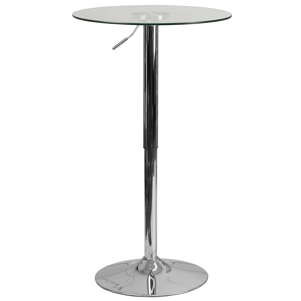 916-CH5 23 1/2" Round Table w/ Swivel Glass Top - Chrome
