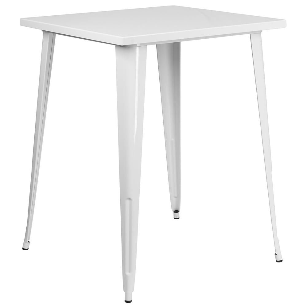 916-CH5104040WH 33 1/4" Square Bar Height Table - White Steel Top, Steel Base