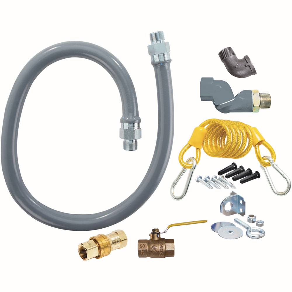 187-RG75S48 48" Gas Connector Kit w/ 3/4" Male/Male Couplings - (1) Quick Disconnect &a...